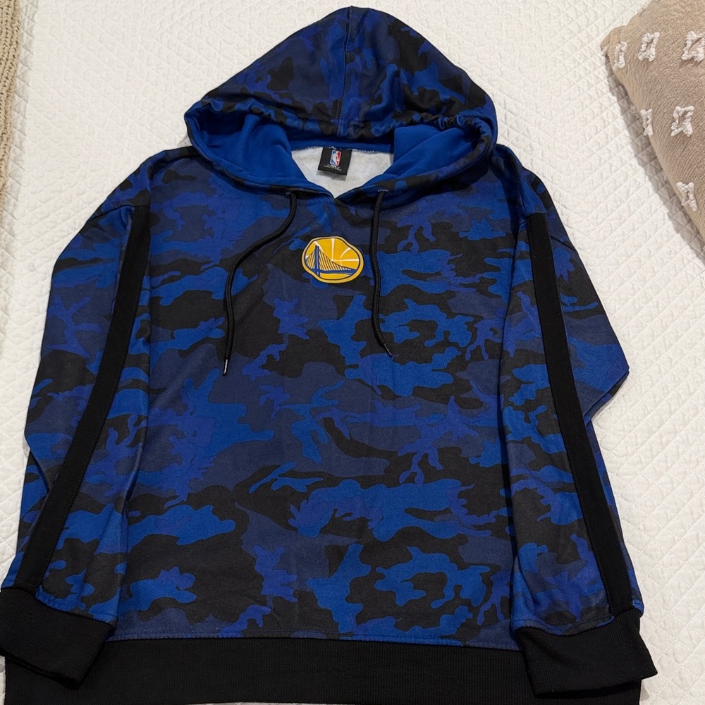 NBA Golden State Warriors Blue and Black Camouflage Hoodie